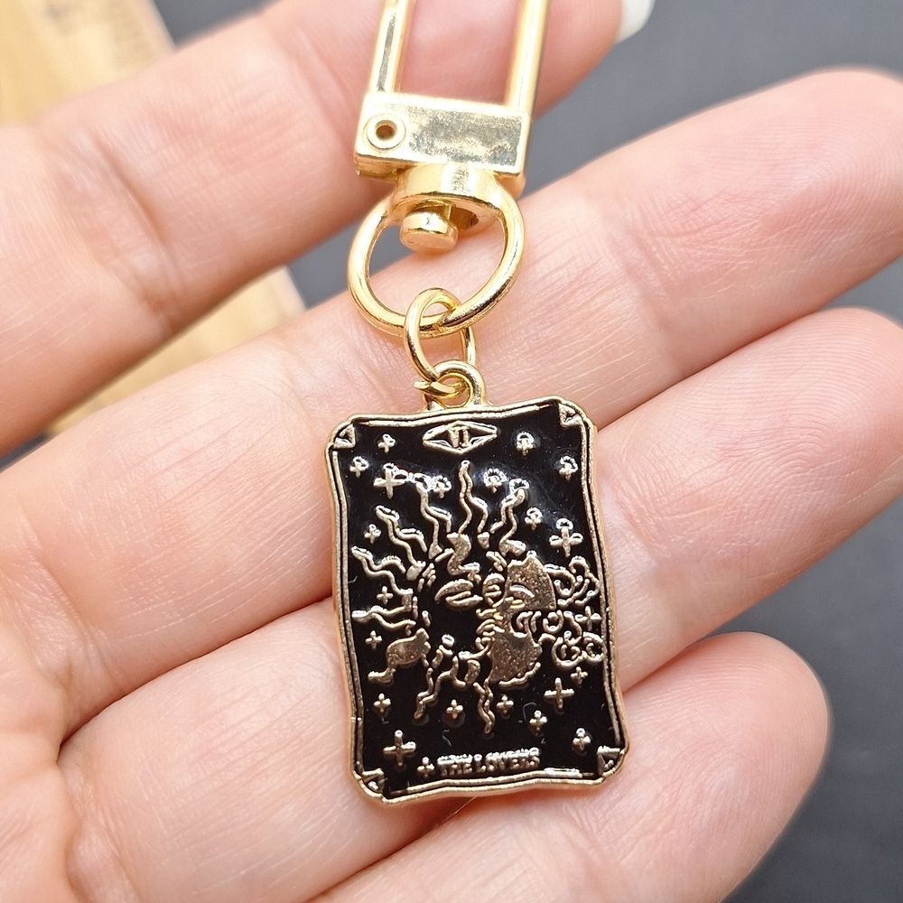 The Lovers tarot card keychain